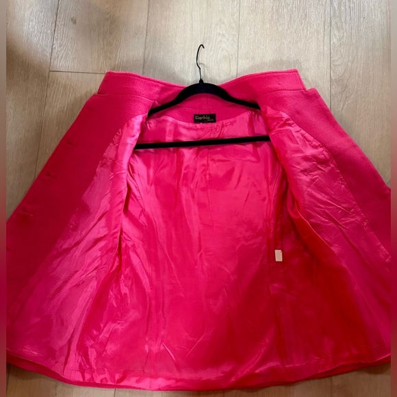 Vintage Pink Barbie Junior Wool Button-Up Coat with Satin Lining - Picture 6 of 9